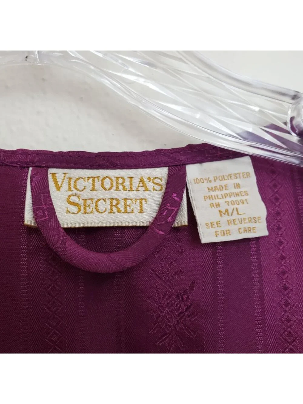 Victoria's Secret vintage gold label in plum